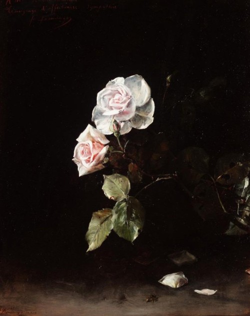 art-and-things-of-beauty:Francisco Domingo Y Marqués (Spanish, 1842-1920)Roses, oil on panel, 40,5 x