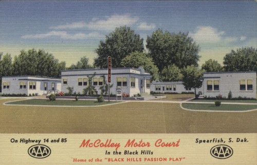 Postcard, McColley Motor Court, Spearfish, South Dakota, July 1952.