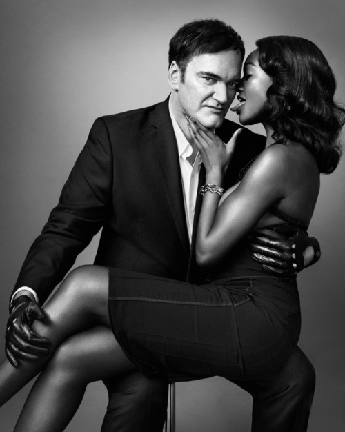  Quentin Tarantino and Nichole Galicia photographed by Marc Hom for W Magazine February 2013. 