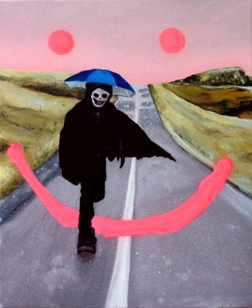 Death, ghosts and surrealism in Super Future Kid’s paintings.