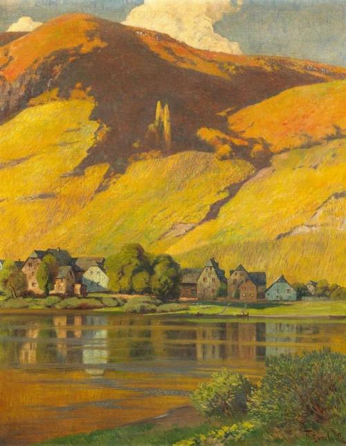 Beilstein on the Mosel  -   Fritz von WilleGerman 1860-1941Oil on canvas , 121 x 96 cm