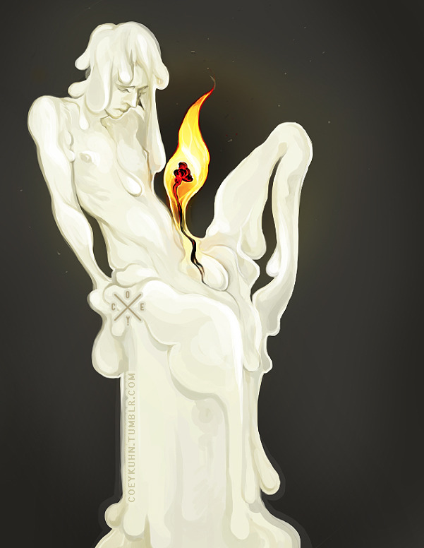 coeykuhn:  More WIP of one of my 4 pieces for a slime anthology + v + wax/candle/goopy