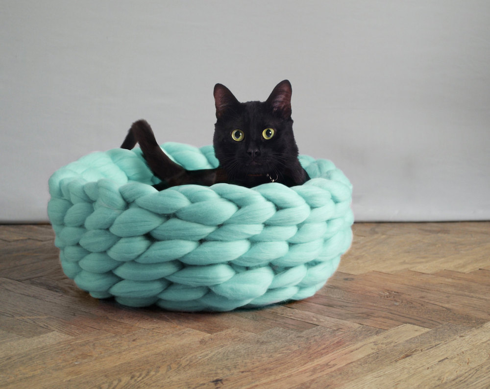 itscolossal:  New Pet-Friendly Chunky Knits by Anna Mo