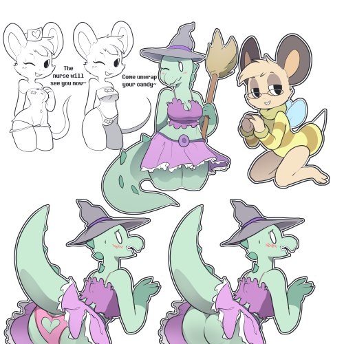 theartmanor:itsunknownanon:Molte and Velvet trying out some costumes for the occasion More stream shenanigans It was fun watching you make these! Thanks again unknownanon :)Sexycutes~