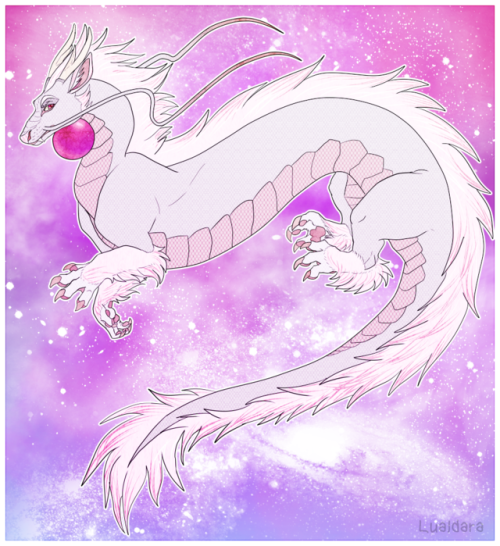 lualdara: ambrosia, a very old albino eastern dragon oc