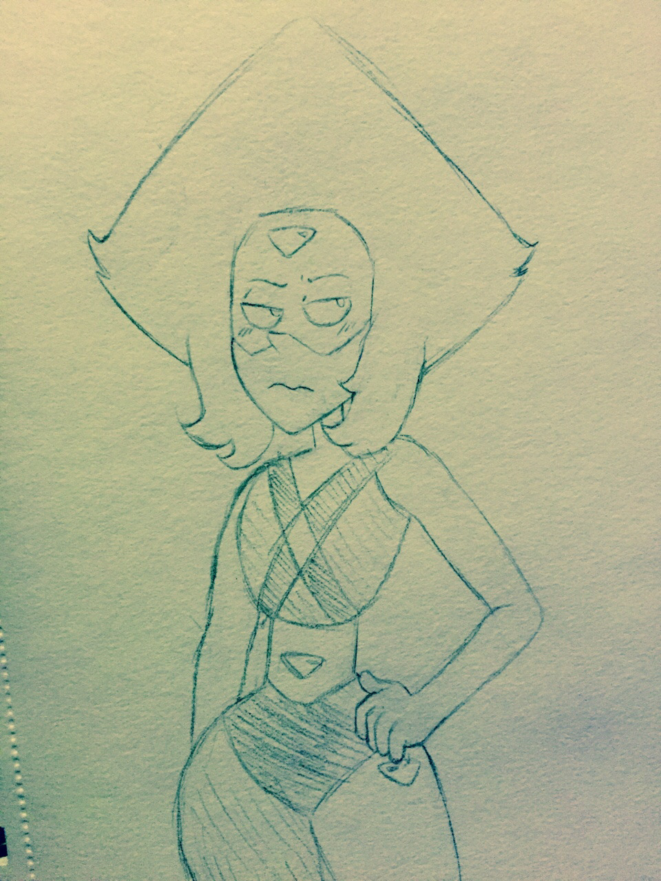 fanofawesomethings:@smoothysmooth drew me a doodle for @drawbauchery‘s Peridot