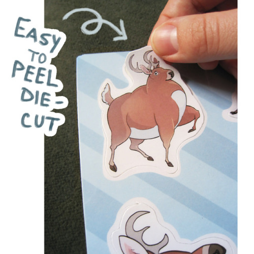 woodlandscomic: Excited to announce that chub-deer sticker sheets will be available on Patreon to “M