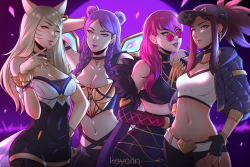 koyoriin:  http://twitter.com/koyoriin http://patreon.com/koyorin http://www.pixiv.net/member.php?id=12576068Finished drawing K/DA Ahri, Kai'sa, Evelynn, and Akali! Was fun to work on this piece~[ Previous: K/DA Akali | K/DA Akali 2 | K/DA Ahri ]