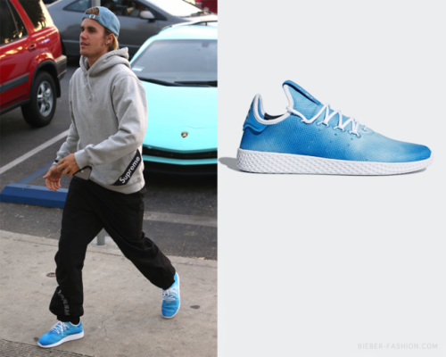 bieber-fashion:  Adidas Originals x Pharrell Williams Tennis Hu Shoes in Bright Blue/Cloud White/Cloud White - ๝.00Available here