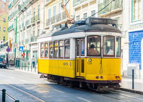 pani-lisowa:Retro trams on the streets of Lisbon, Portugal.