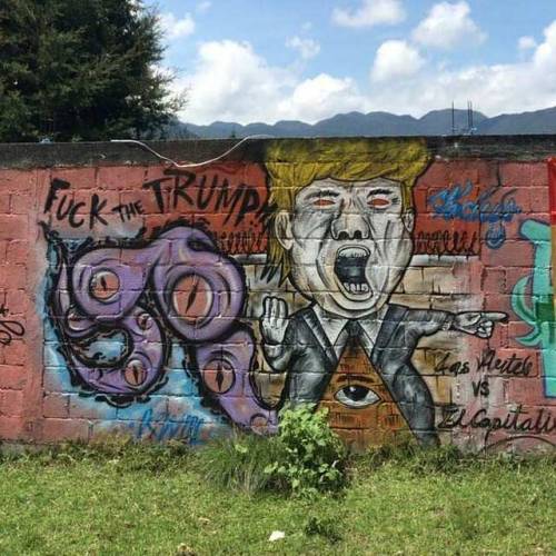 Anti-Trump mural in San Cristobal de las Casas, Mexico