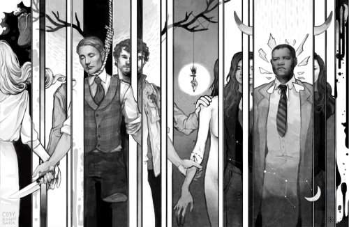 coeykuhn: Finished piece I did for the Hannibal Field KABUKI artbook!Just a happy family photo 
