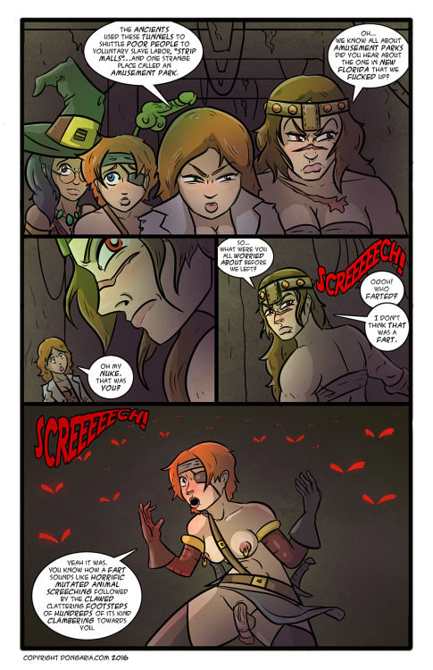 Babes of Dongaria Chapter 3 Page 10: Gettin’ up in the TunnelInto the dark, stinky, slimy tunn