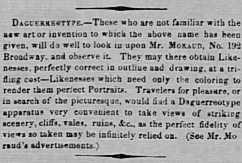 yesterdaysprint: New-York Tribune, December 4, 1841 Daguerreotype - Those who are not familiar with 