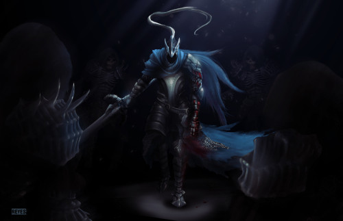 Artorias vs the Abyss  by Daniel ReyesSir Artorias hunted the Darkwraiths, and hissword strikes hard