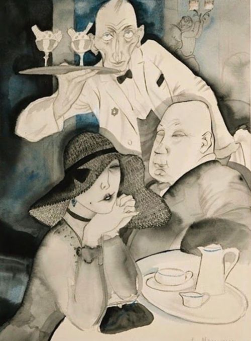 Jeanne Mammen ~ German artist, 1890-1976: Im Café, c. 1927