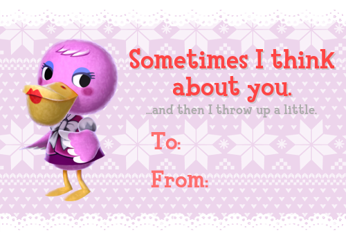 animalcrossingus:  Valentine’s Day Cards - Set 2 | Set 1 Since the response to