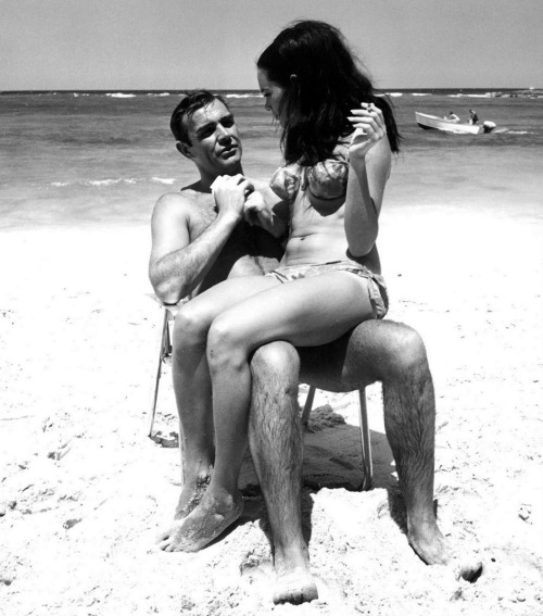 savetheflower-1967:  Sean Connery & Martine Beswick from “James Bond - Thunderball” - 1965. 