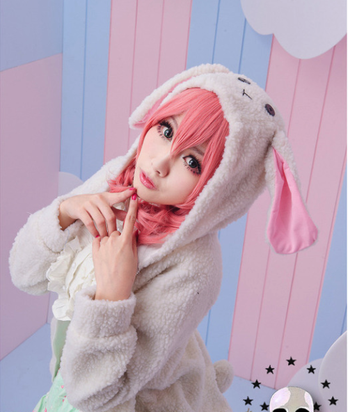kawaiiwigs:  Click for source for bunny hoodie 