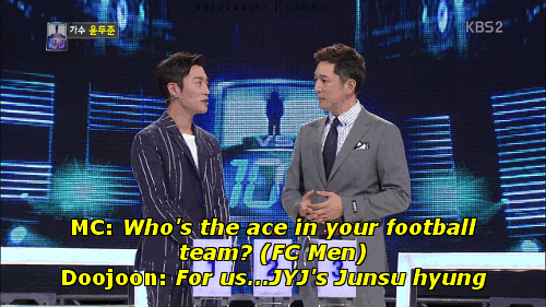  B2ST’s leader and FC Men player, Yoon Doojon mentions Junsu on 1 vs 100 (TN: *Typo,