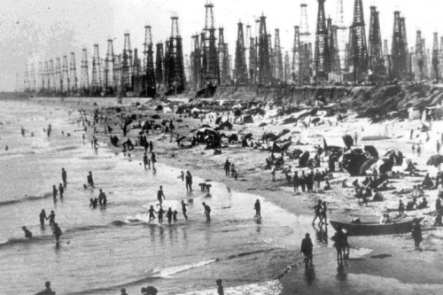 Huntington Beach, California, during the Oil boom of 1928. Nudes &amp; Noises  