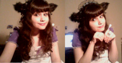 princess-skitty:  meow meow meow *-* i was walking around with my cat ears and maid outfit today  OMG she is so cute