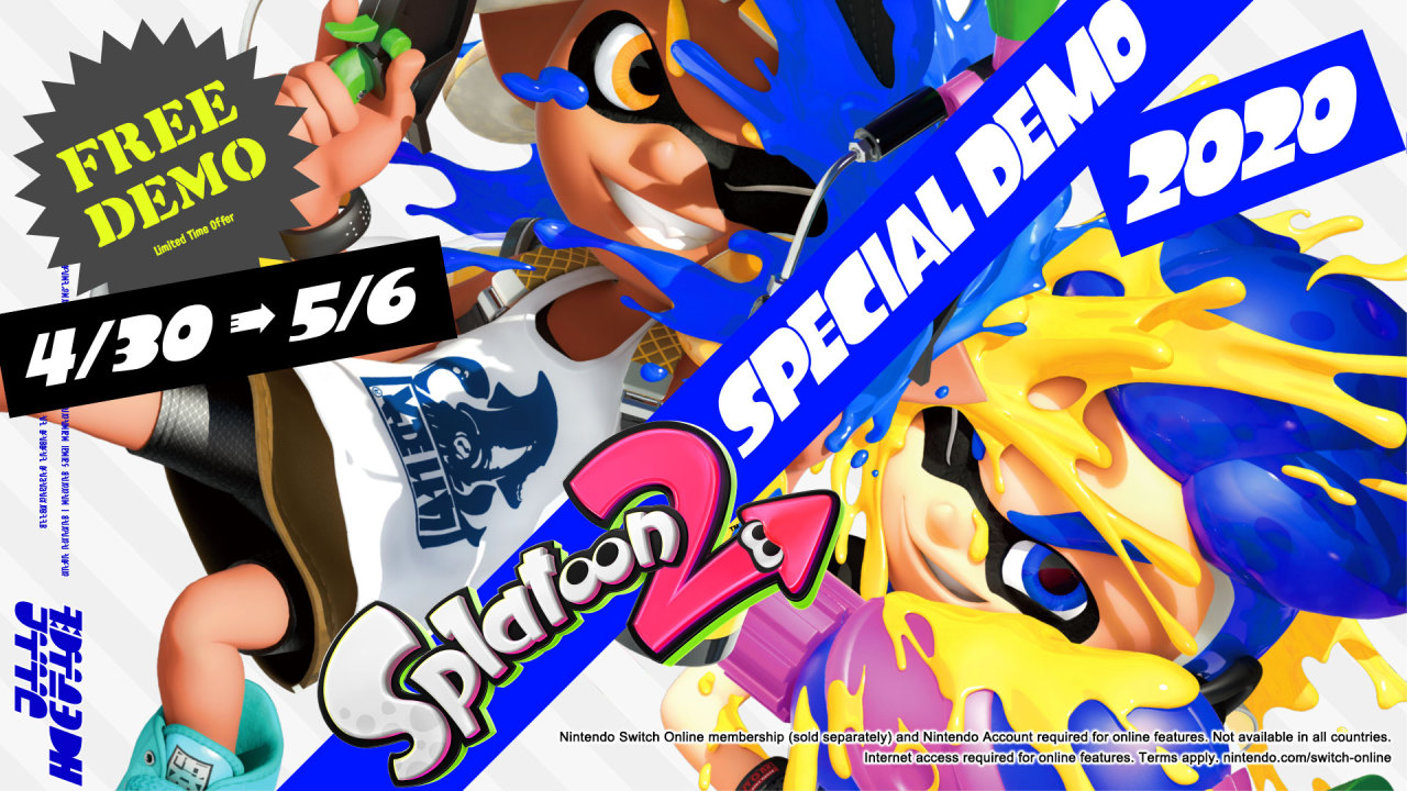 Are you or a friend interested in Splatoon 2? The Splatoon 2 Special Demo 2020 event is on the way! Players with the full game or the demo will be able to play Turf War, Ranked Battle, Salmon Run, and more together beginning 4/29 at 11pm PT, until...