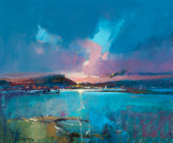 redlipstickresurrected:Peter Wileman (British, b. 1946, Middlesex, UK) - Harbour Lights Coming Home  Paintings: Oil on Canvas