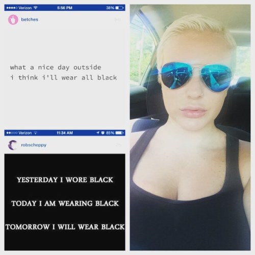 bye. #allblackeverything #exceptmyblueraybans #91andsunny #repost @betches #wear #black