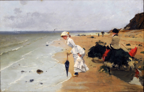 Ernest Ange Duez (1843–1896), On the Beach, Undated, Oil on canvas.