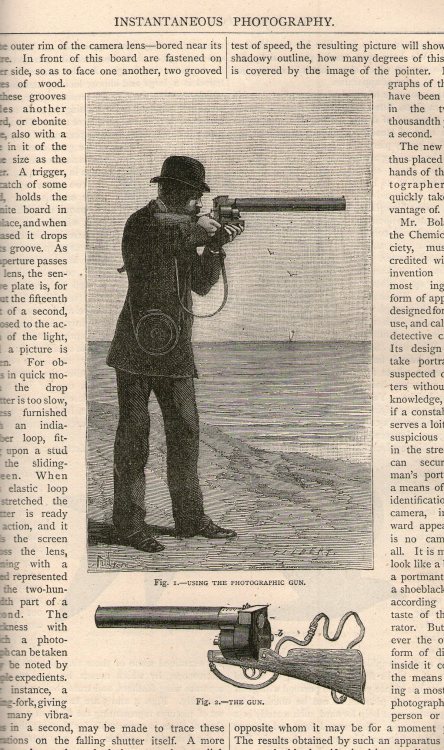 &lsquo;The Photographic gun&rsquo; an illustration from the World of Wonders 1883