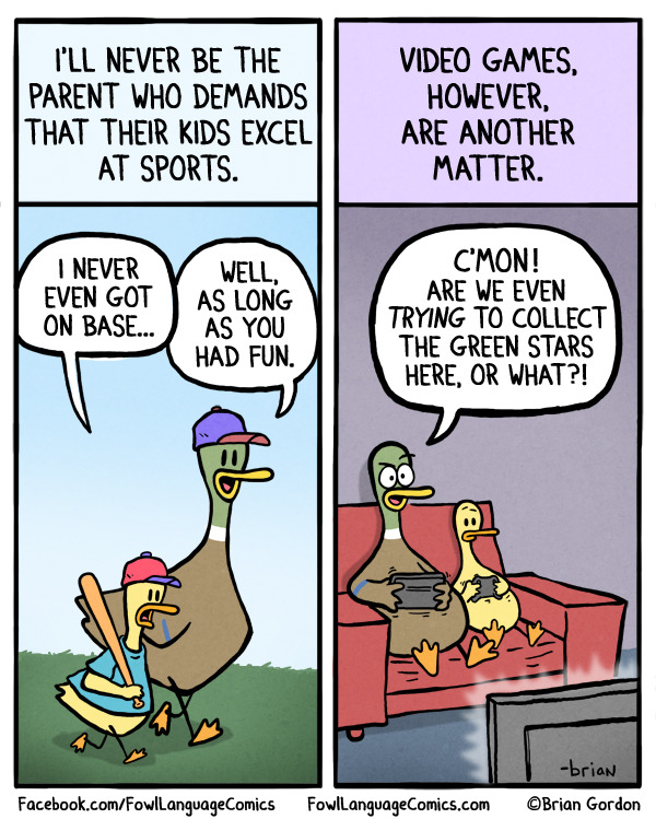 fowllanguagecomics: Power-up this comic with a bonus panel.   Comments from me would