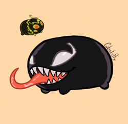 cuteskitty:  Some Venom/Eddie + Sleeper tsum tsum inspired little drawings I made yesterday  I love this family  