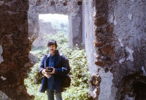 Andrei Tarkovsky with his Polaroid camera.