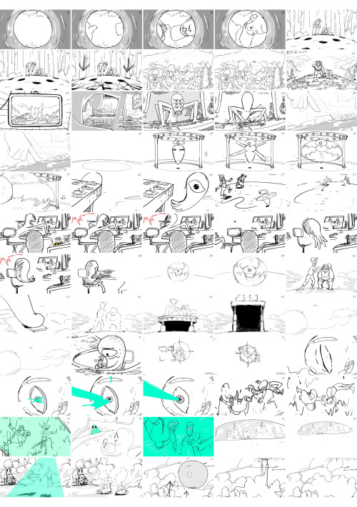 Colour guide/storyboard for Tractor Beam.
