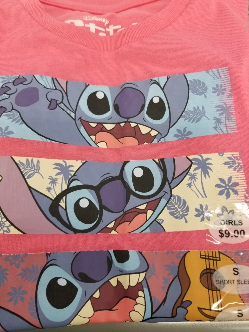 The many faces of Stitch tee-shirt found at Meijer 