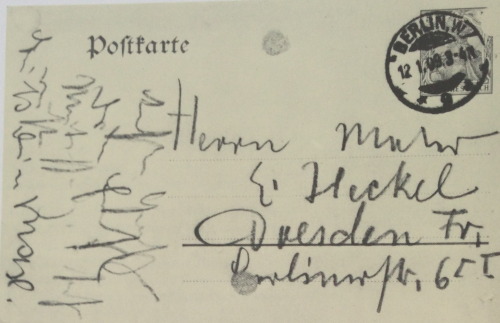 SOLDAT UND KOKOTTE Bleistift und farbige Kreiden. Größe 9 x 14 cmPoststempel: Berlin W. 1