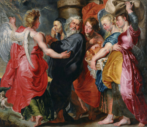 jaded-mandarin:The Flight of Lot and his Family from Sodom - Jacob Jordaens (after Rubens).