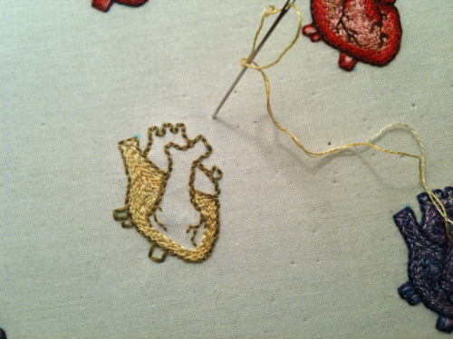 gentlybent:..stitching hearts until mine isn’t broken anymore.. -current project-