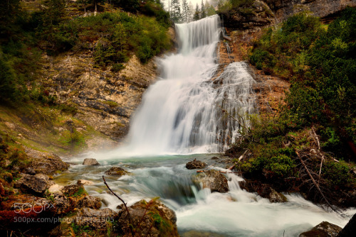 once upon a waterfall in the Dolomites by aitzaundi