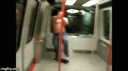 Thebigbearcave:  Drunk Half-Naked Bulljock Goes Wild On The Train.  Let’s Lasso