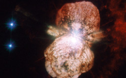 serendipitousramblings:  zawoesi:  Oh hey, not a big deal, but the hubble took a picture of a star that’s nearing supernova status   DUUDE   Man that&rsquo;s just awesome