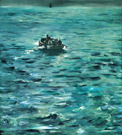 artist-manet:  Rochefort’s Escape, Edouard ManetMedium: oil,canvas