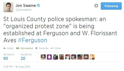 iwriteaboutfeminism:  Monday night in Ferguson, 4-6 PM.   Fuck this is happening like right now