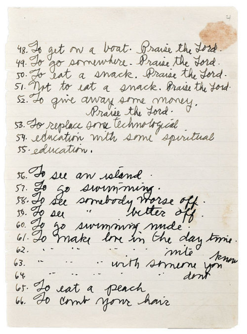 woundgallery:Paul Thek’s “96 Sacraments” were written in one of his notebooks (#75