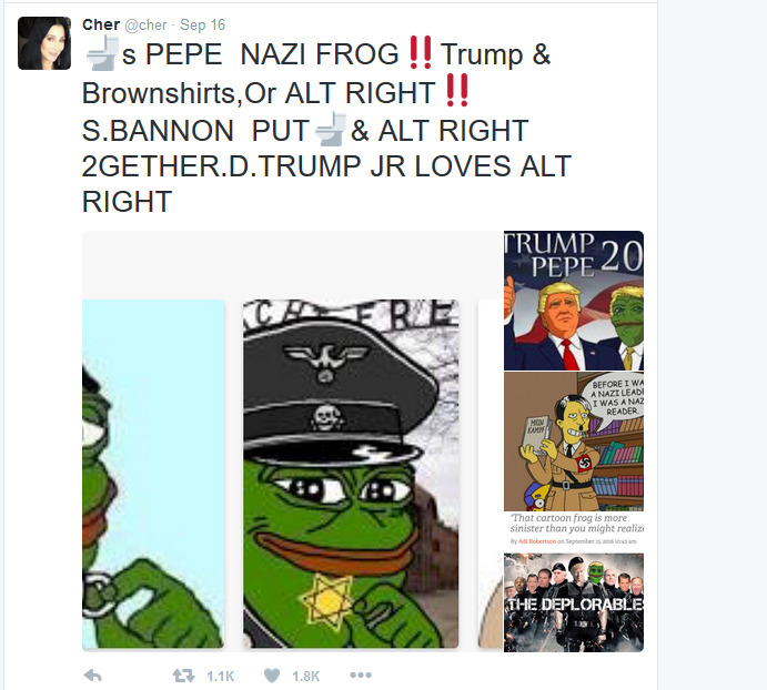 manfredvonfuckyourself:  Cher’s Twitter reads like a bot that makes political shitposts