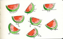 martaprior:  Watermelon doing yoga. 