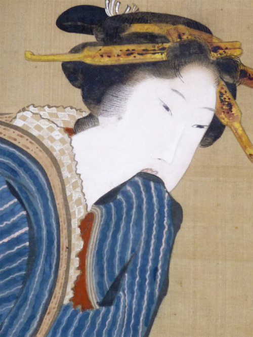 kakemono 掛物 - bijin-ga 美人画, « peintures de belle personne », deKatsushika Hokuga 葛飾北雅 - actif de 180
