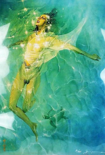 Hajime Sorayama Swimming Nude, 2000’sLithograph