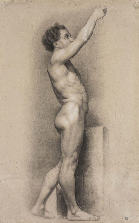 Academic Male Nude.  19th.century. Adeodato Malatesta. Italian 1806-1891. 